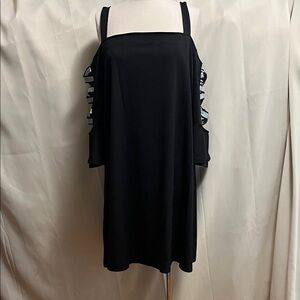 Rosegal Black Cold Shoulder Mini Dress